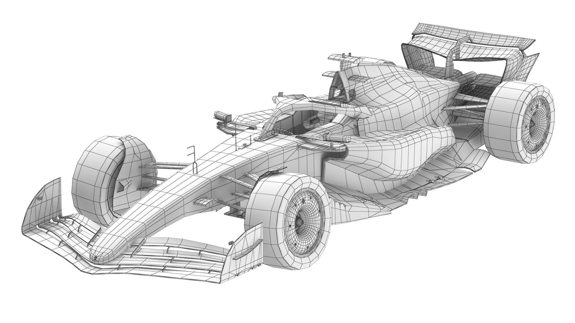 Red F1 2025 Formula 1 Race Car PBR 3D model_16