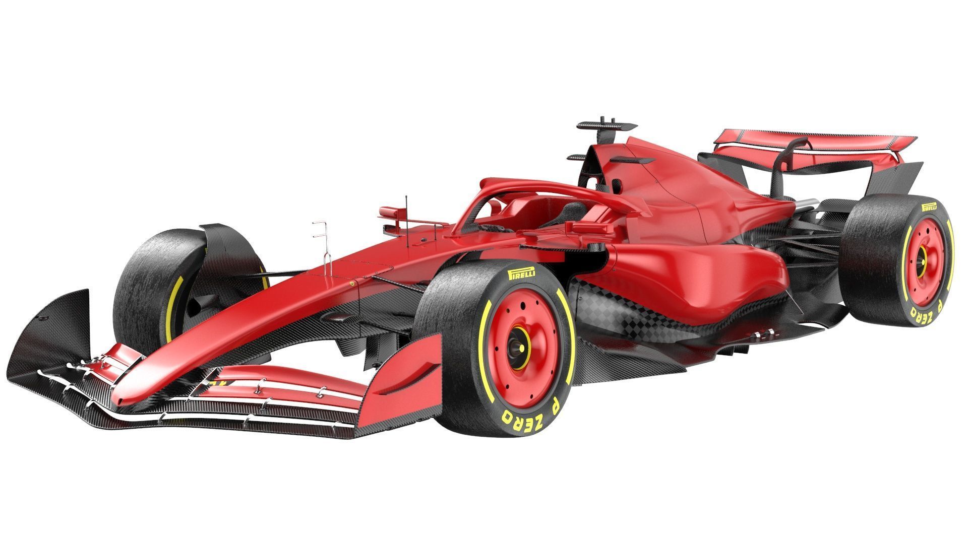Red F1 2025 Formula 1 Race Car PBR 3D model_1