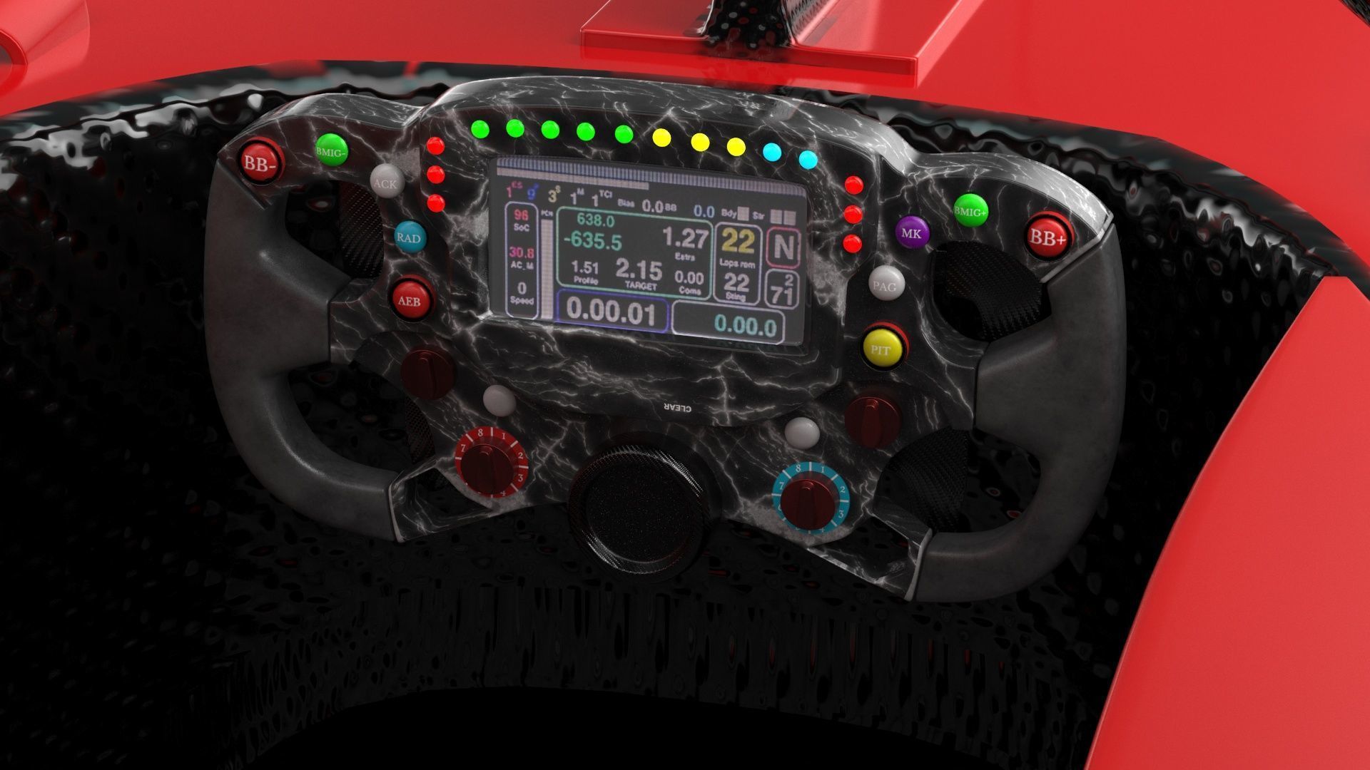 Red F1 2025 Formula 1 Race Car PBR 3D model_12