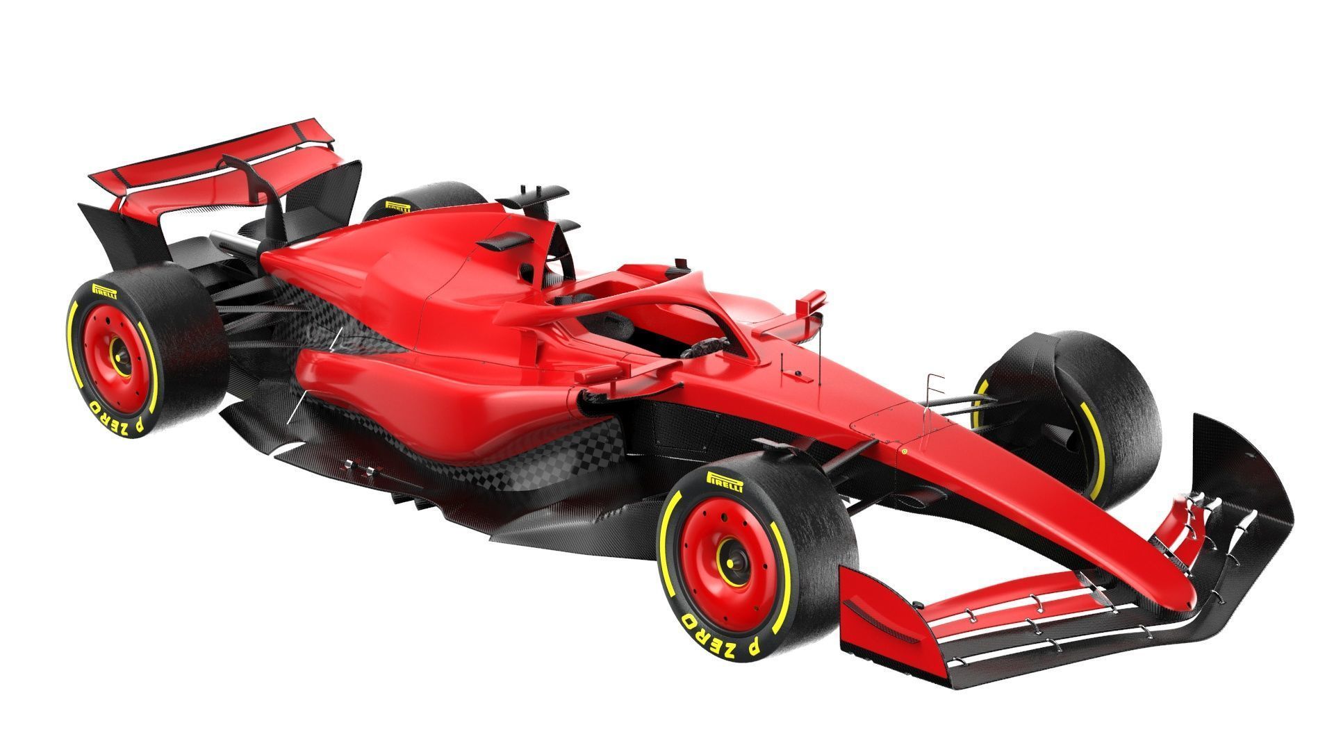 Red F1 2025 Formula 1 Race Car PBR 3D model_3