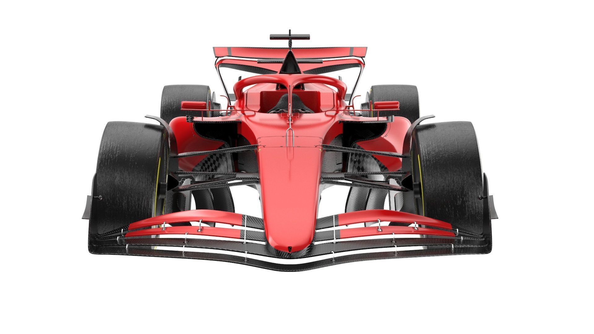 Red F1 2025 Formula 1 Race Car PBR 3D model_9