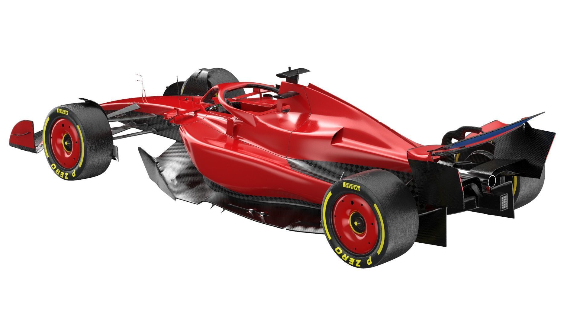 Red F1 2025 Formula 1 Race Car PBR 3D model_4