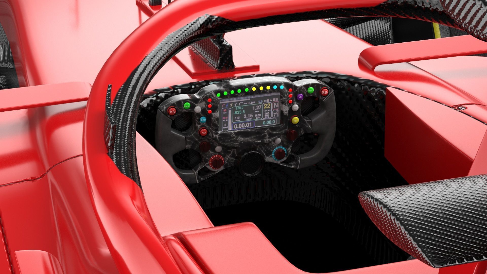 Red F1 2025 Formula 1 Race Car PBR 3D model_11