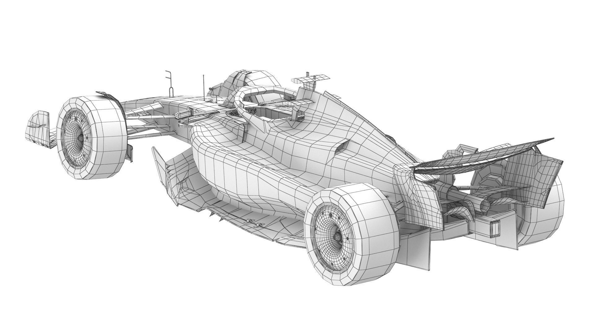 Red F1 2025 Formula 1 Race Car PBR 3D model_17