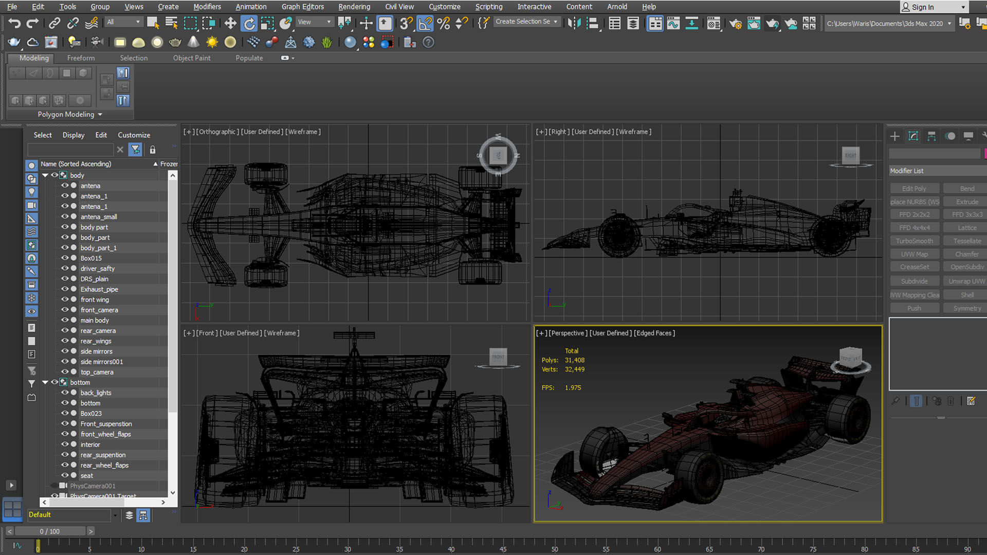 Red F1 2025 Formula 1 Race Car PBR 3D model_25