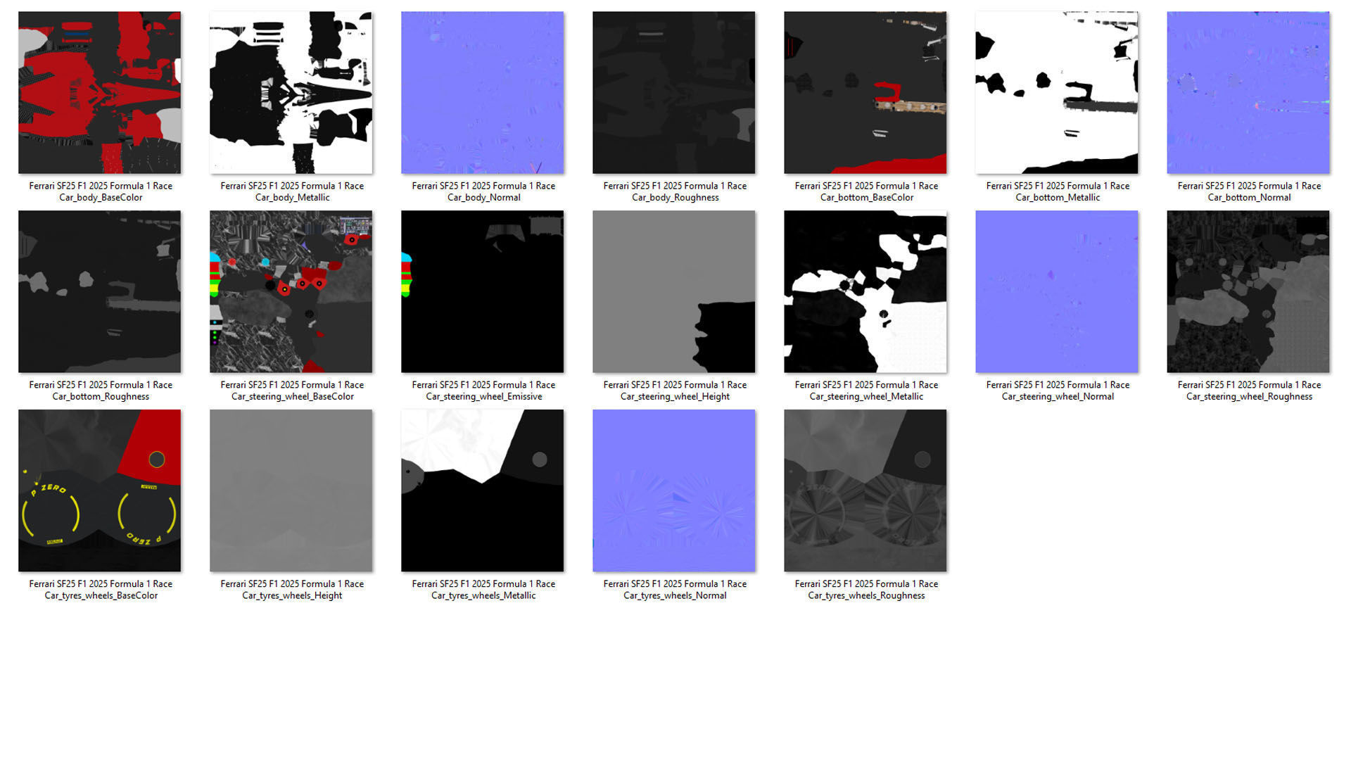 Red F1 2025 Formula 1 Race Car PBR 3D model_24