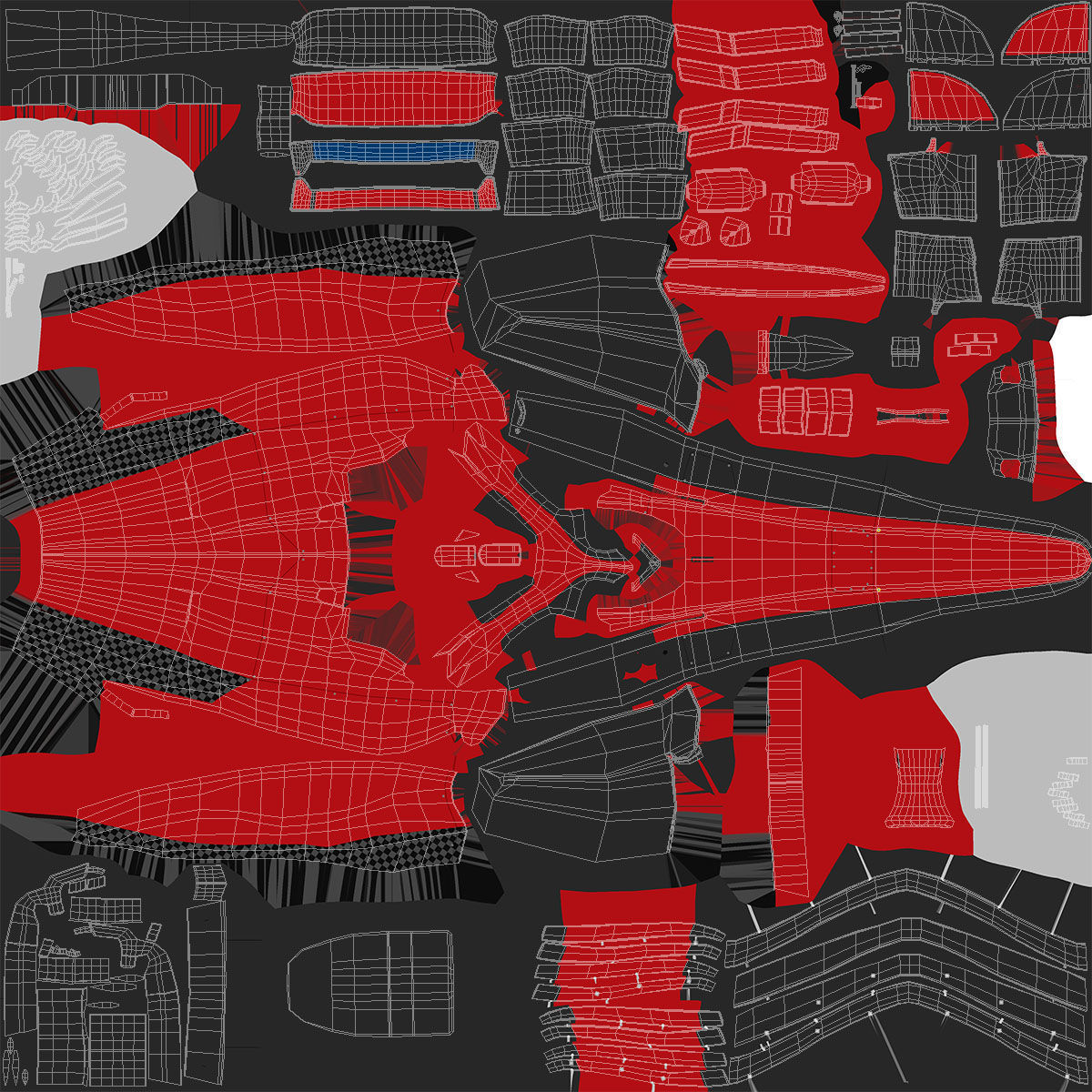 Red F1 2025 Formula 1 Race Car PBR 3D model_22