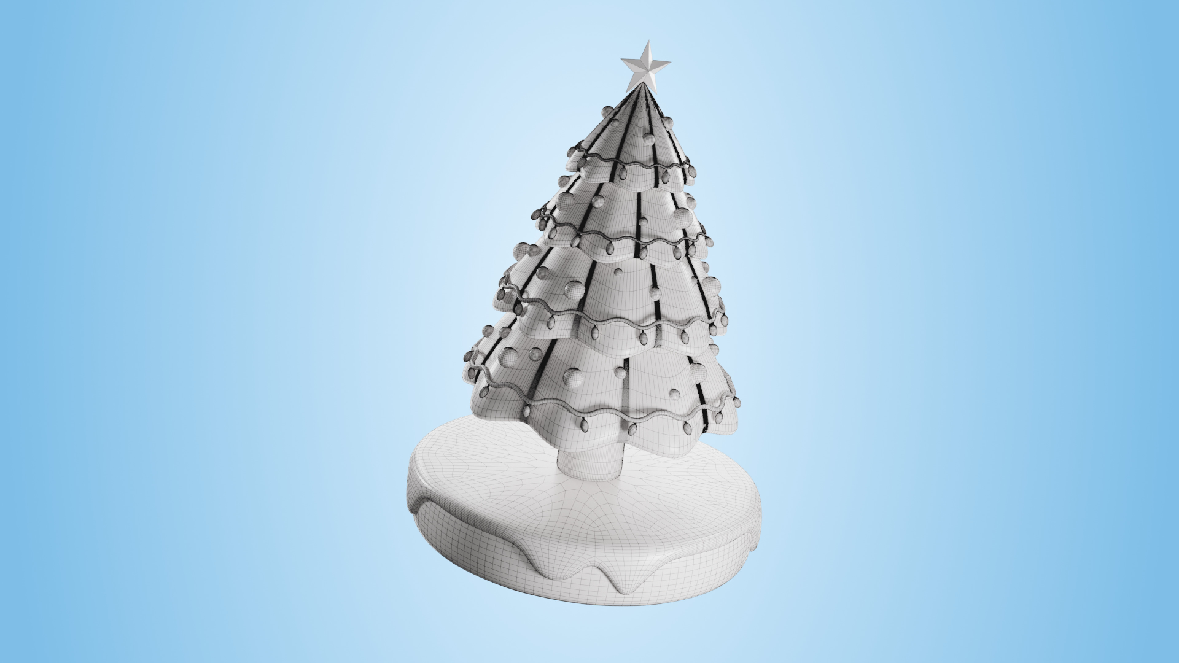 Christmas Tree Low-poly 3D model_2