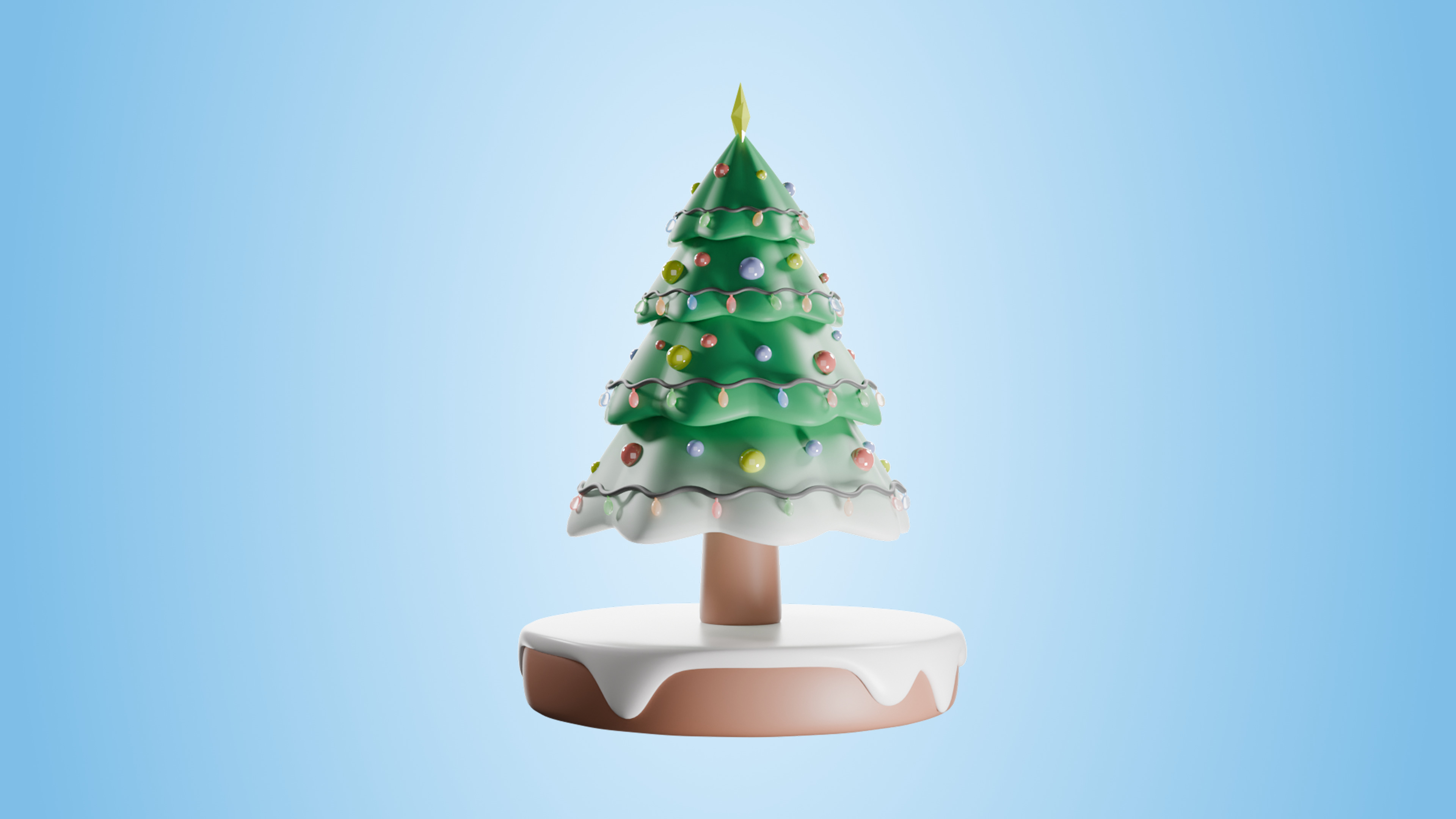 Christmas Tree Low-poly 3D model_6