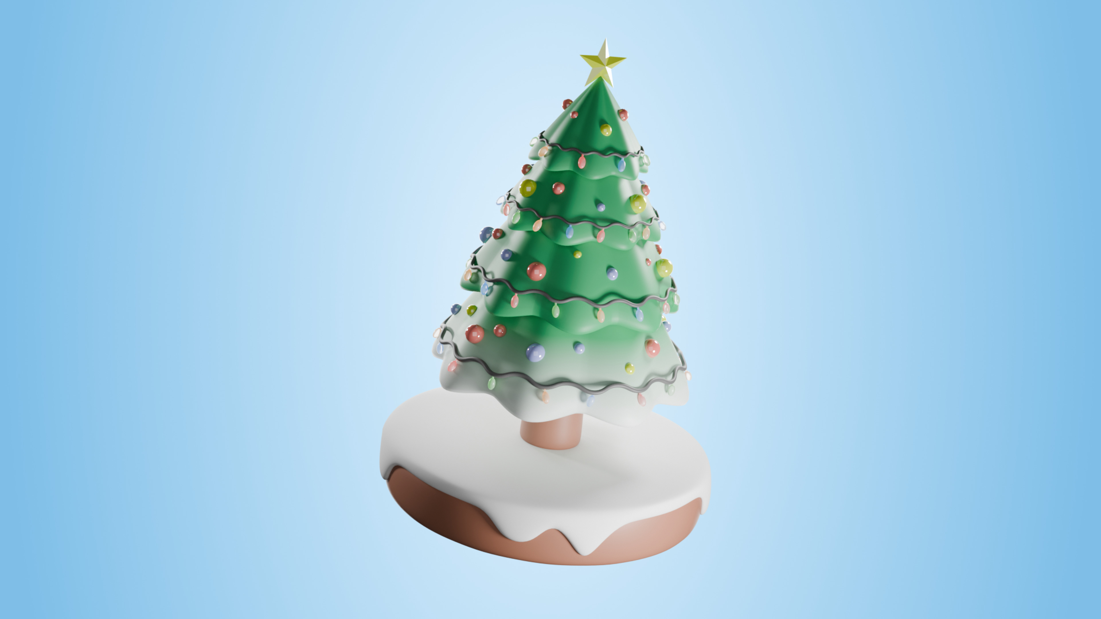 Christmas Tree Low-poly 3D model_1