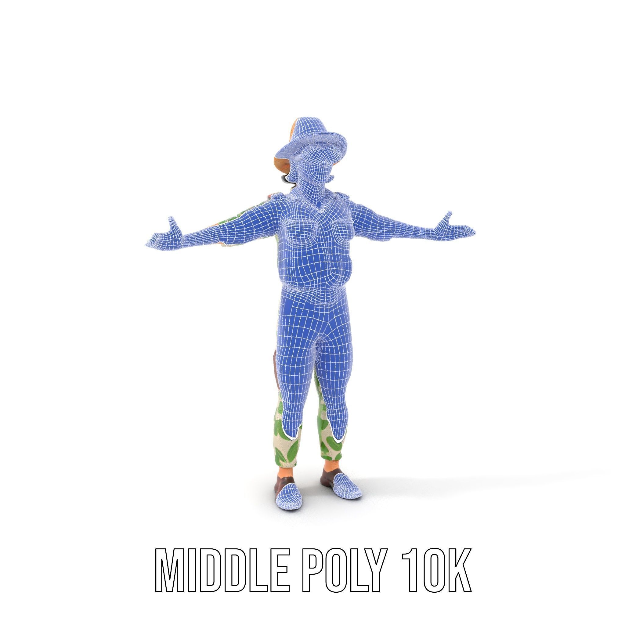 Jungle Explorer Rigged and Animated D Character Model Low-poly 3D model_24