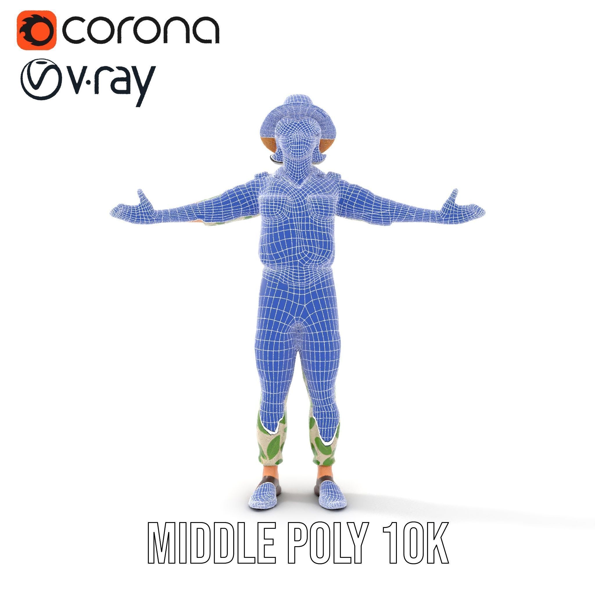 Jungle Explorer Rigged and Animated D Character Model Low-poly 3D model_27