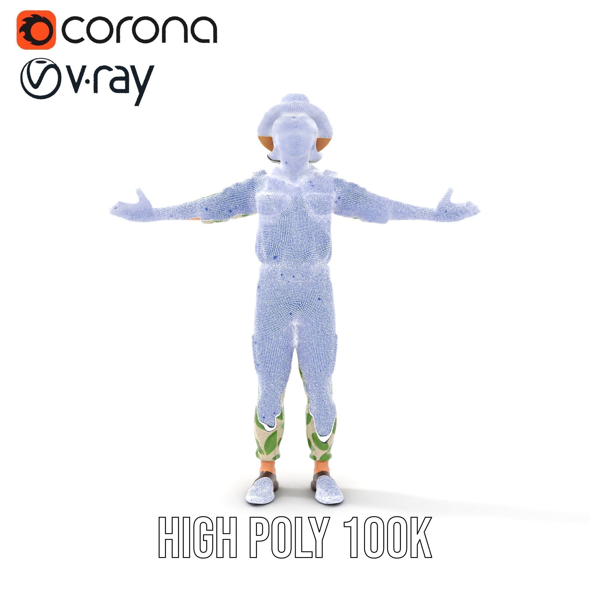 Jungle Explorer Rigged and Animated D Character Model Low-poly 3D model_36