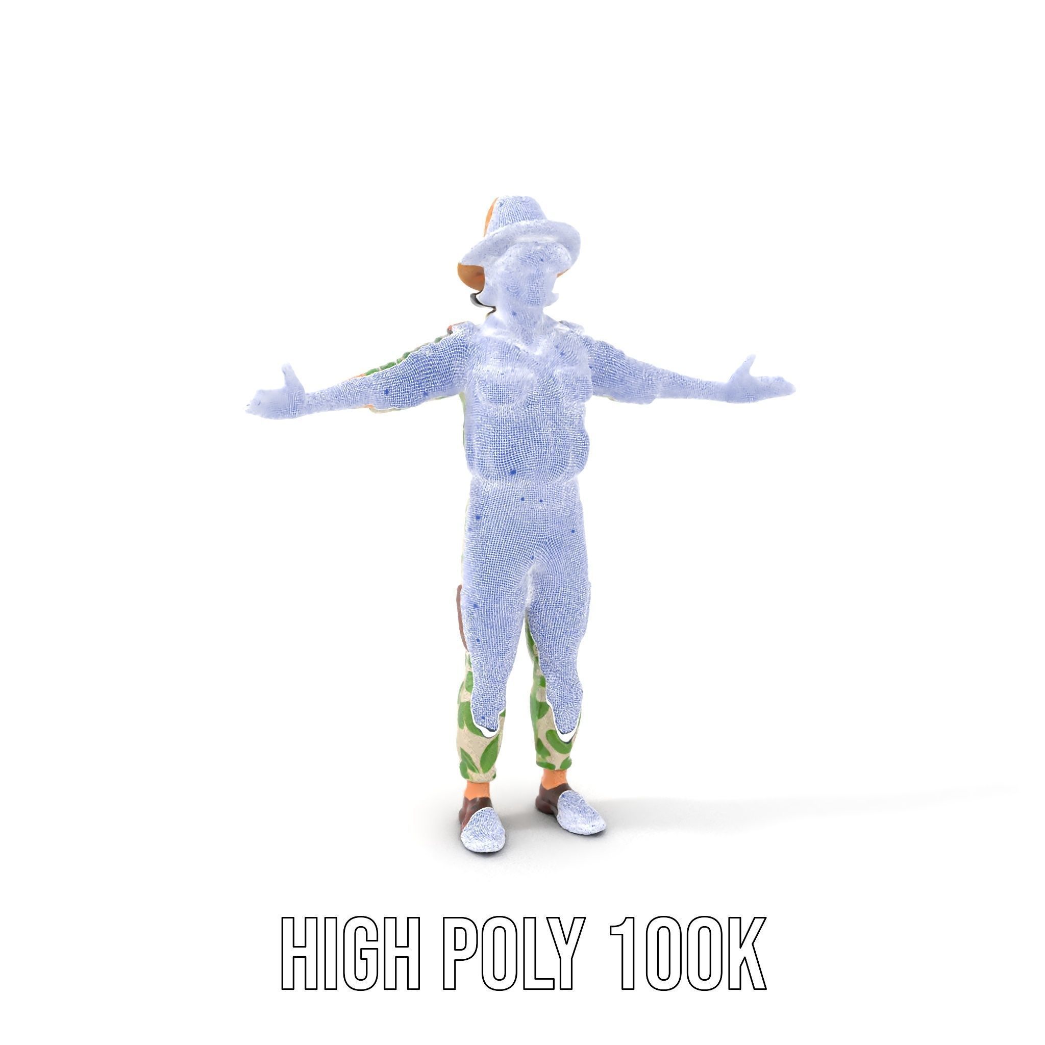 Jungle Explorer Rigged and Animated D Character Model Low-poly 3D model_4