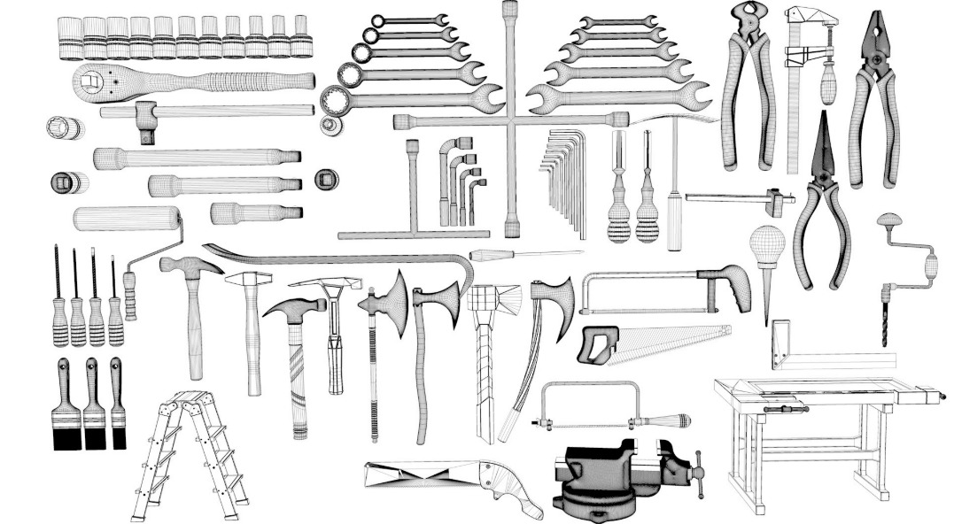 Tools New - Hand Tools-GARAGE TOOLS 3D model_1