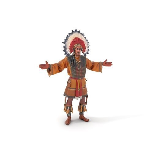 Warrior Chief Rigged and Animated D Character Model Low-poly 3D model