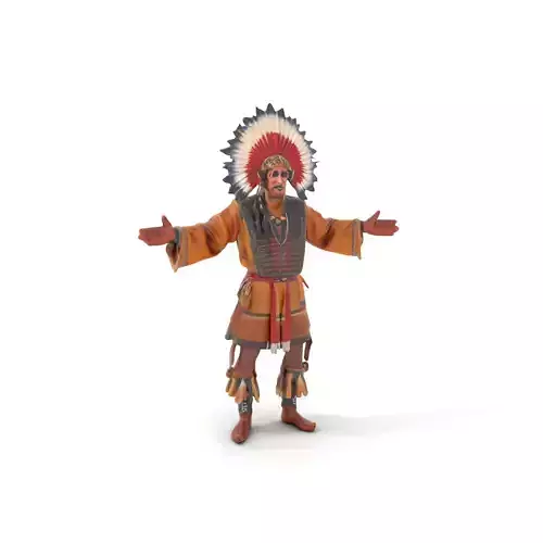 Warrior Chief Rigged and Animated D Character Model