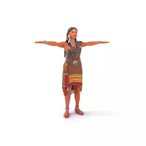 Tribal Warrior Woman  Fully Rigged and Animated D Model