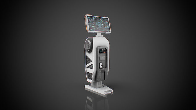 Futuristic sci-fi terminal Low-poly 3D model