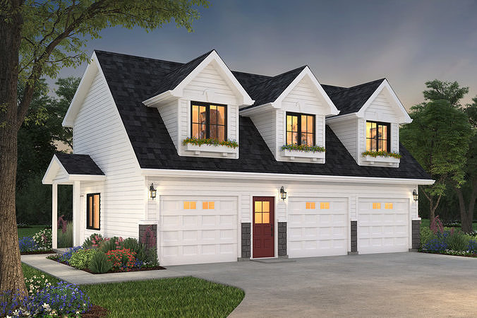 2-Bedroom Double Storey House  Full 3D Model 3D model 6