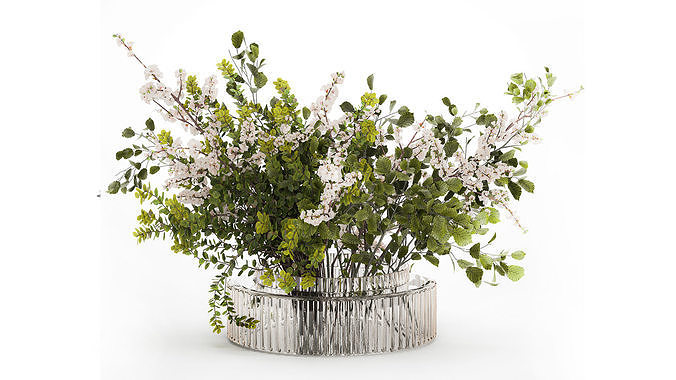 Bouquet Of Green Sakura Cherry Branches And Green 595 3D model
