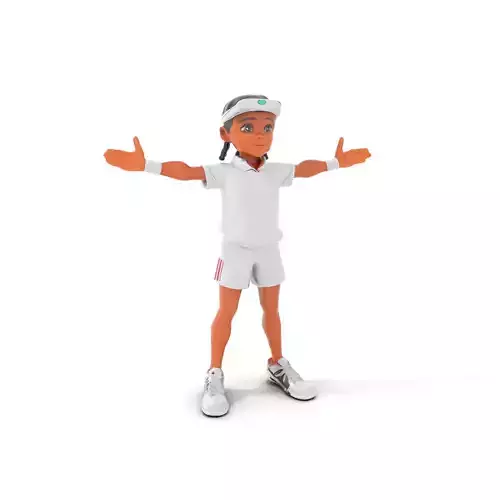 Animated Young Tennis Player Character Model  Rigged and Anim... Low-poly 3D model