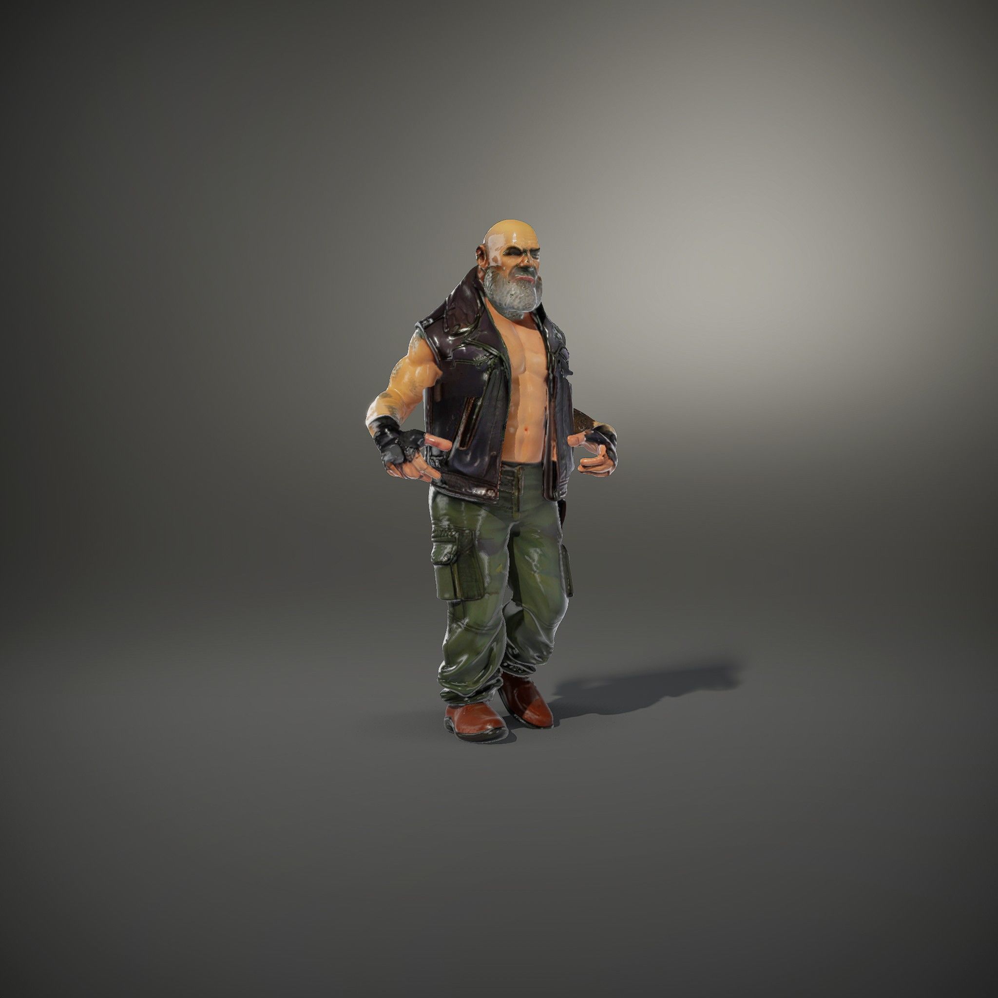 Biker Warrior Rigged and Animated Character D Model Low-poly 3D model_36