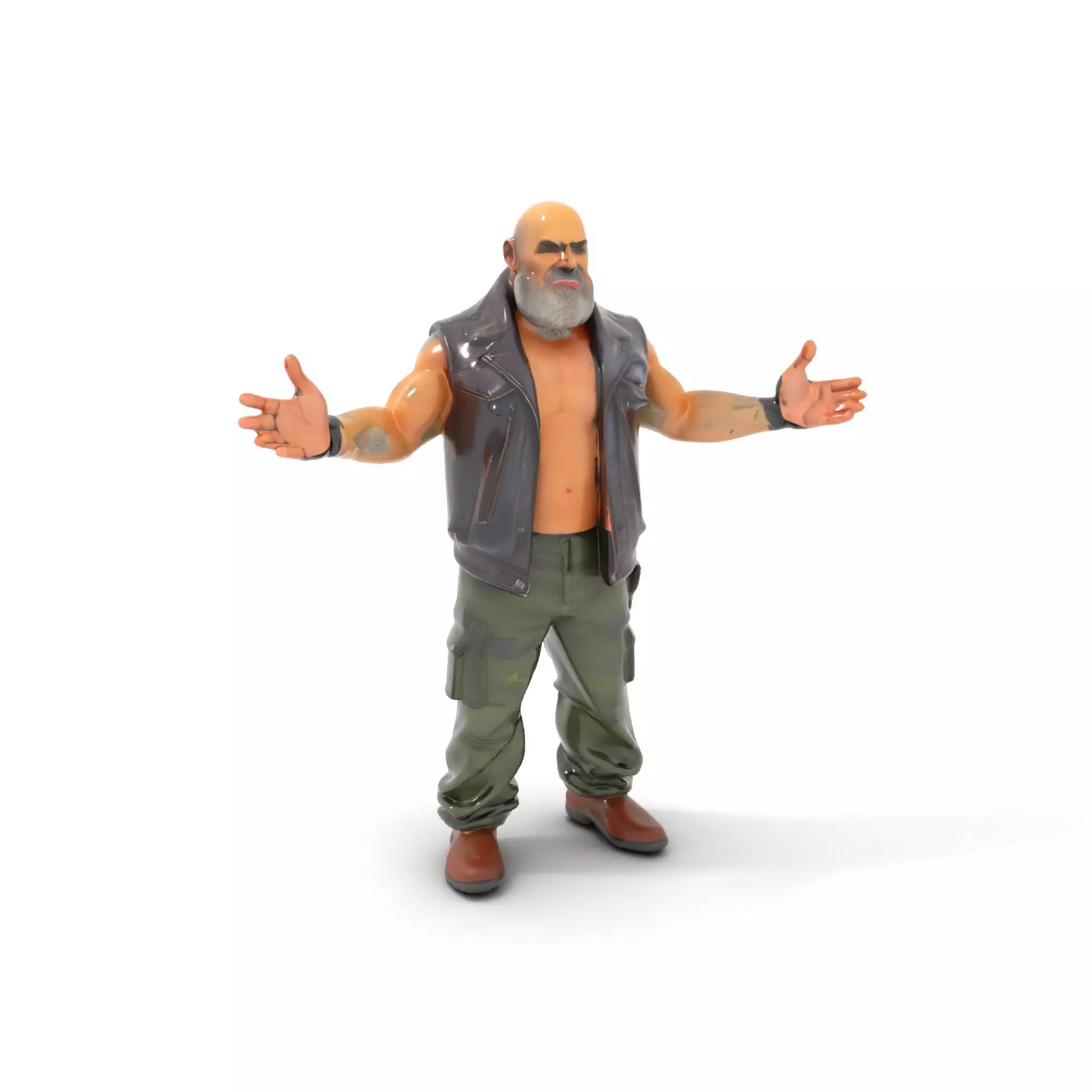 Biker Warrior Rigged and Animated Character D Model Low-poly 3D model_0
