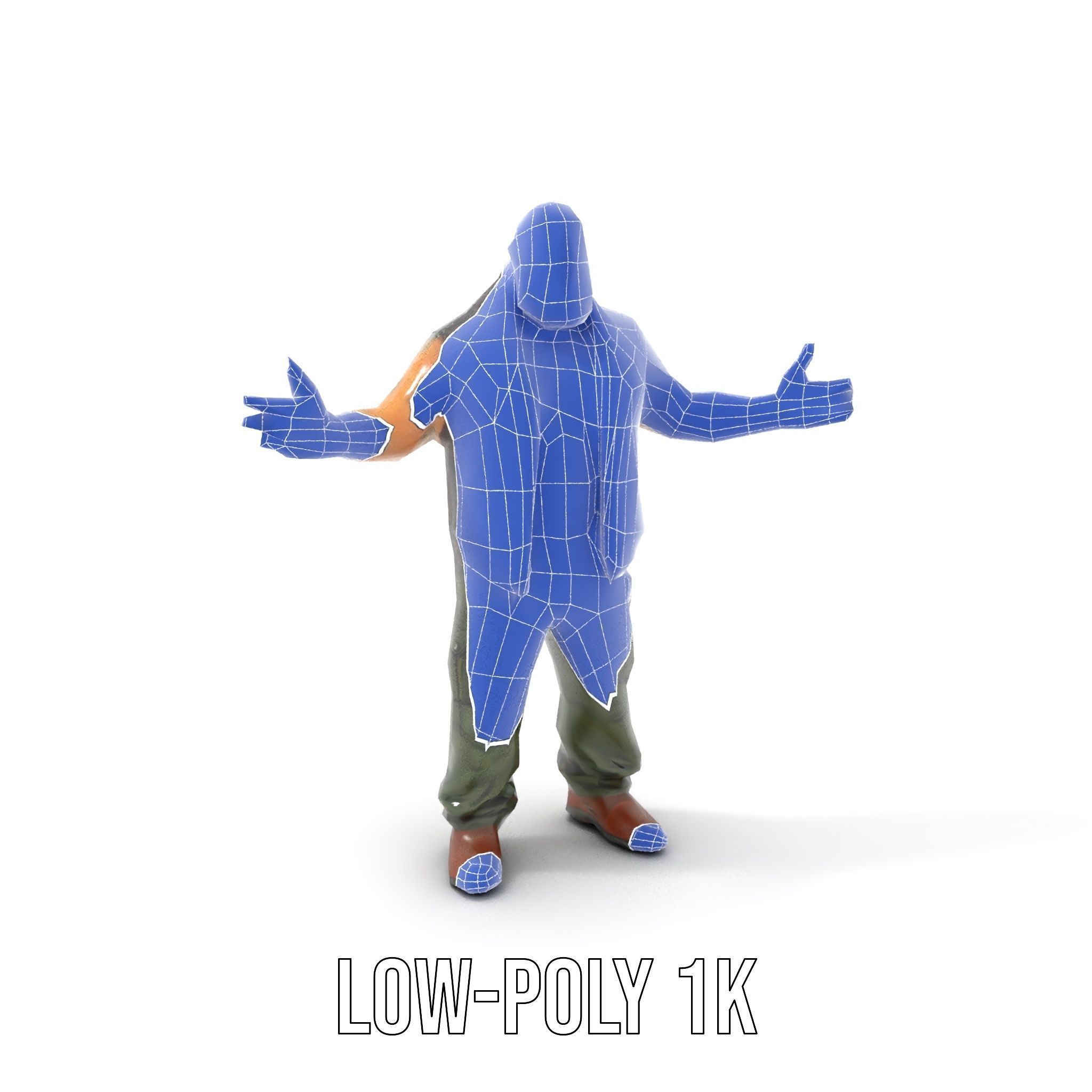 Biker Warrior Rigged and Animated Character D Model Low-poly 3D model_22