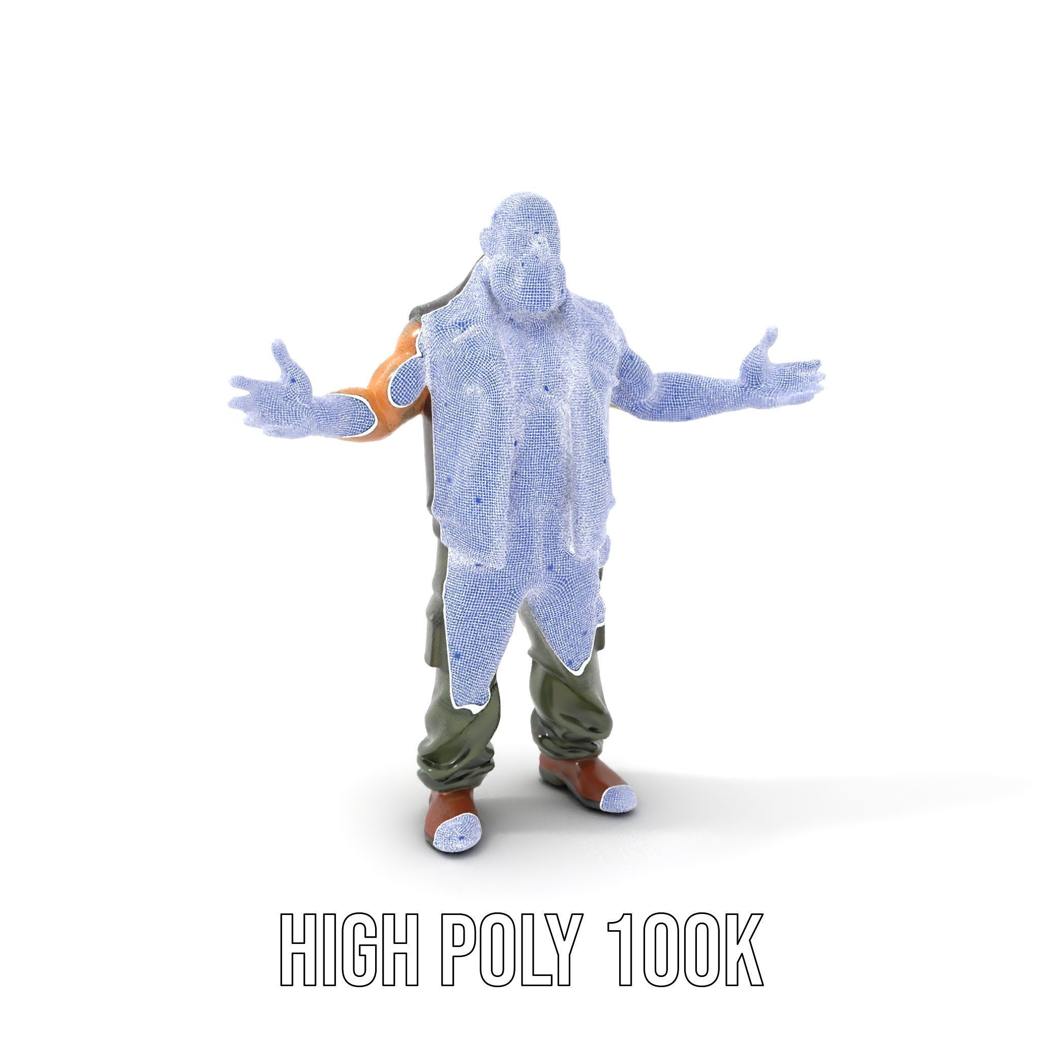 Biker Warrior Rigged and Animated Character D Model Low-poly 3D model_4