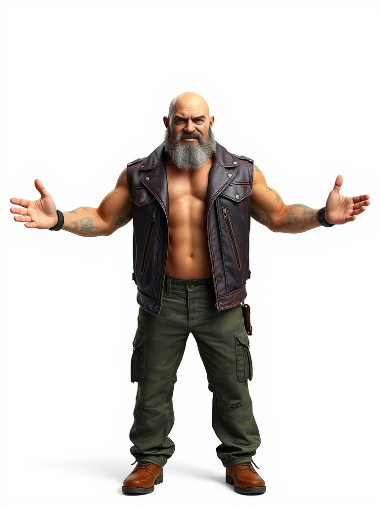 Biker Warrior Rigged and Animated Character D Model Low-poly 3D model_2