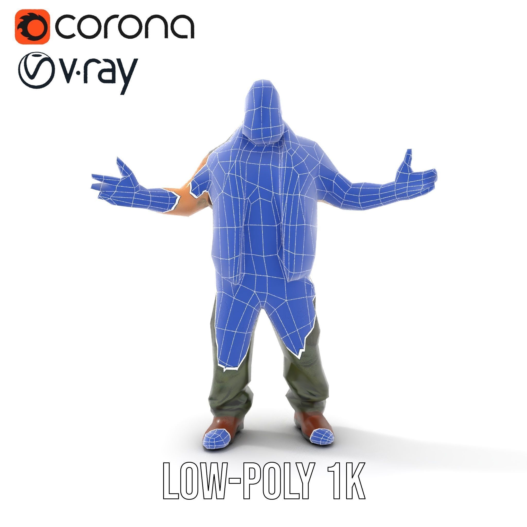 Biker Warrior Rigged and Animated Character D Model Low-poly 3D model_28