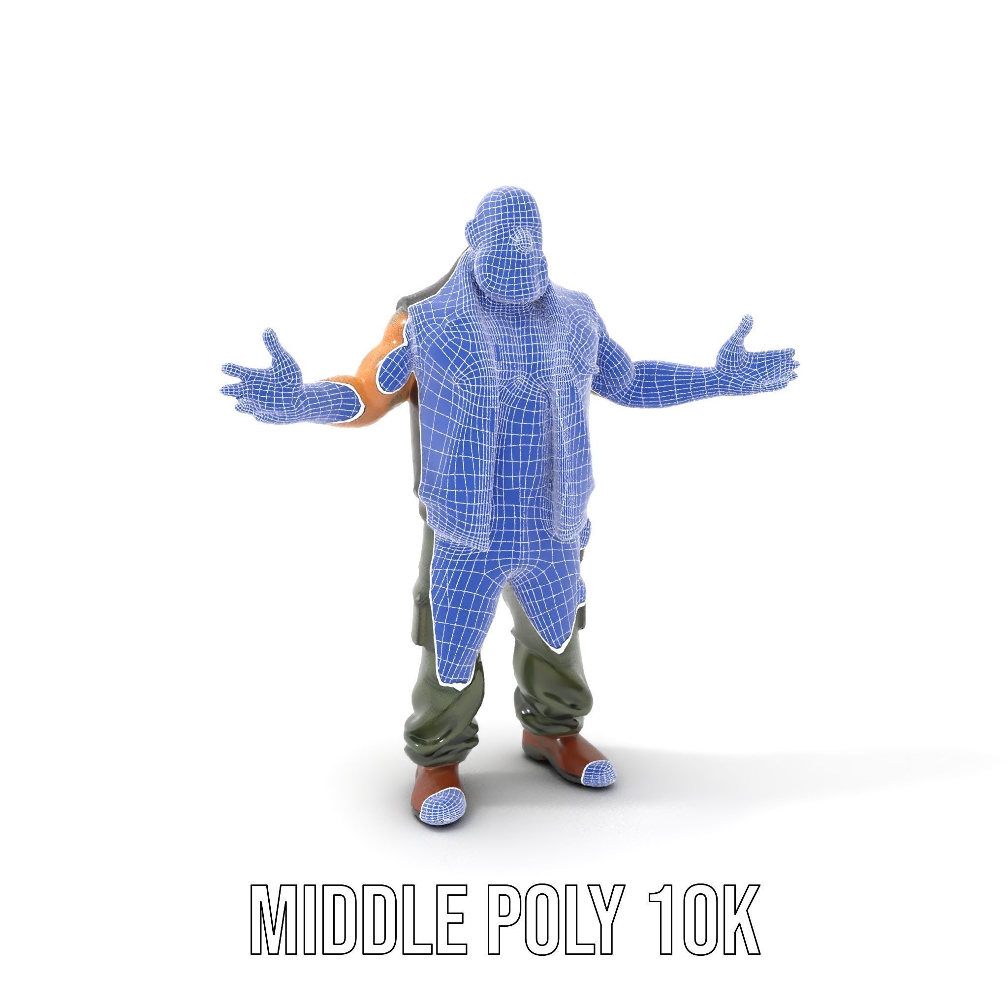 Biker Warrior Rigged and Animated Character D Model Low-poly 3D model_18