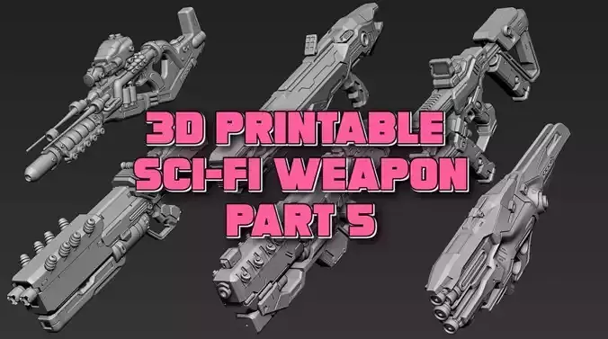 3D Printable Sci-Fi Weapon Part 5 3D model