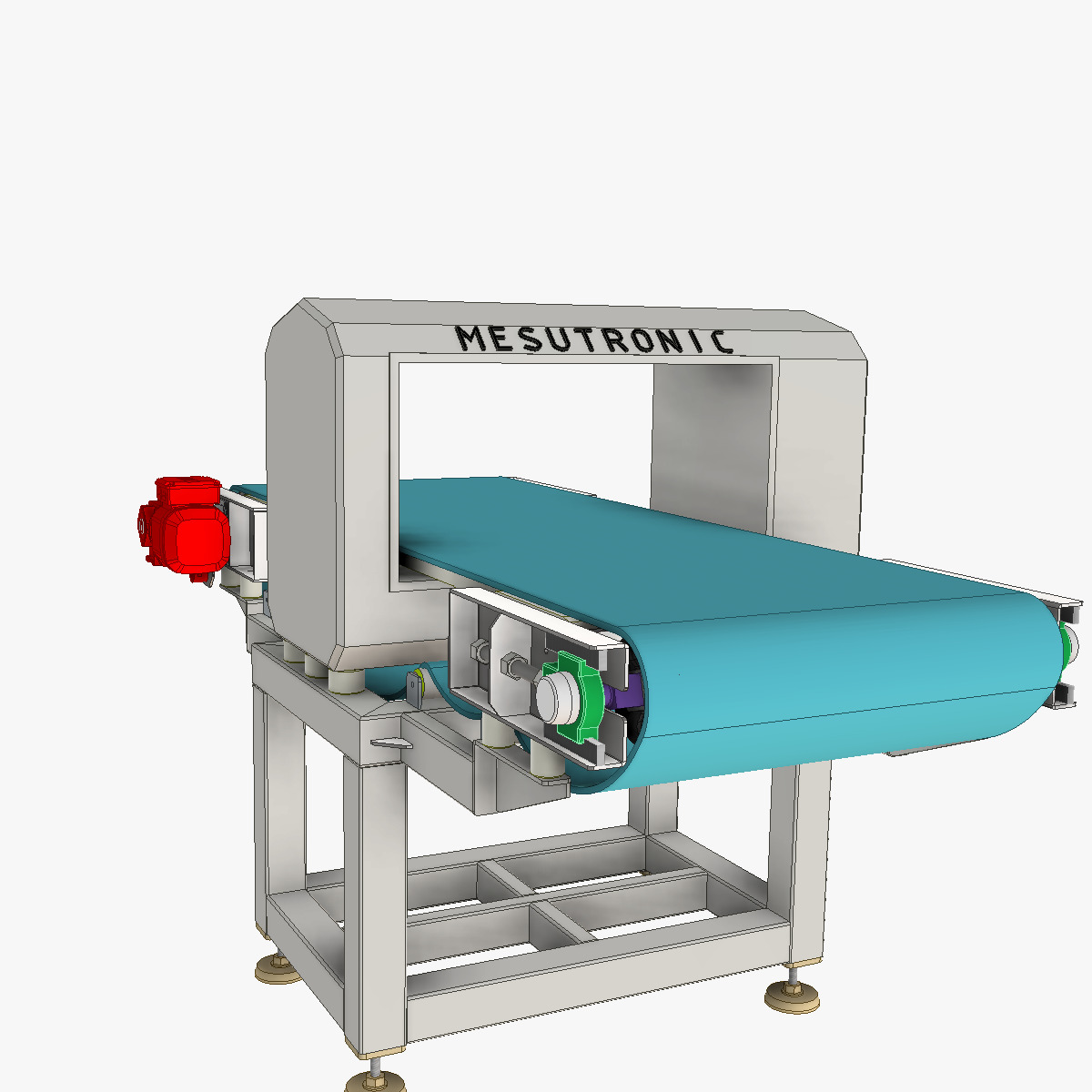 Modular Belt Conveyor 02  Low-poly 3D model_15