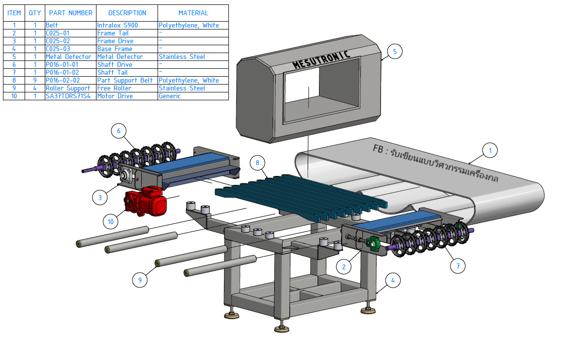 Modular Belt Conveyor 02  Low-poly 3D model_2