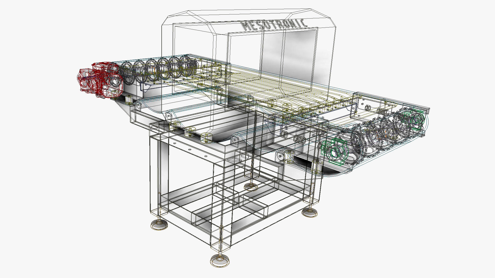 Modular Belt Conveyor 02  Low-poly 3D model_10