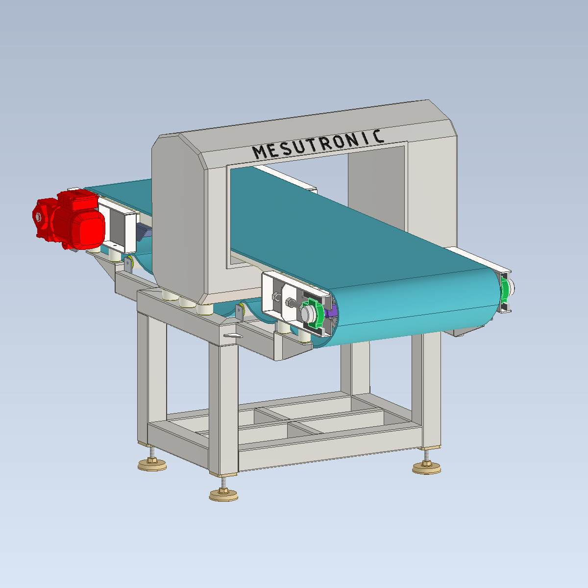 Modular Belt Conveyor 02  Low-poly 3D model_11