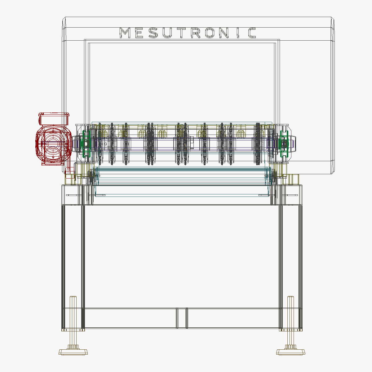 Modular Belt Conveyor 02  Low-poly 3D model_7