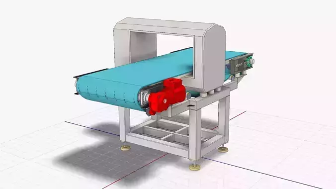Modular Belt Conveyor 02  Low-poly 3D model