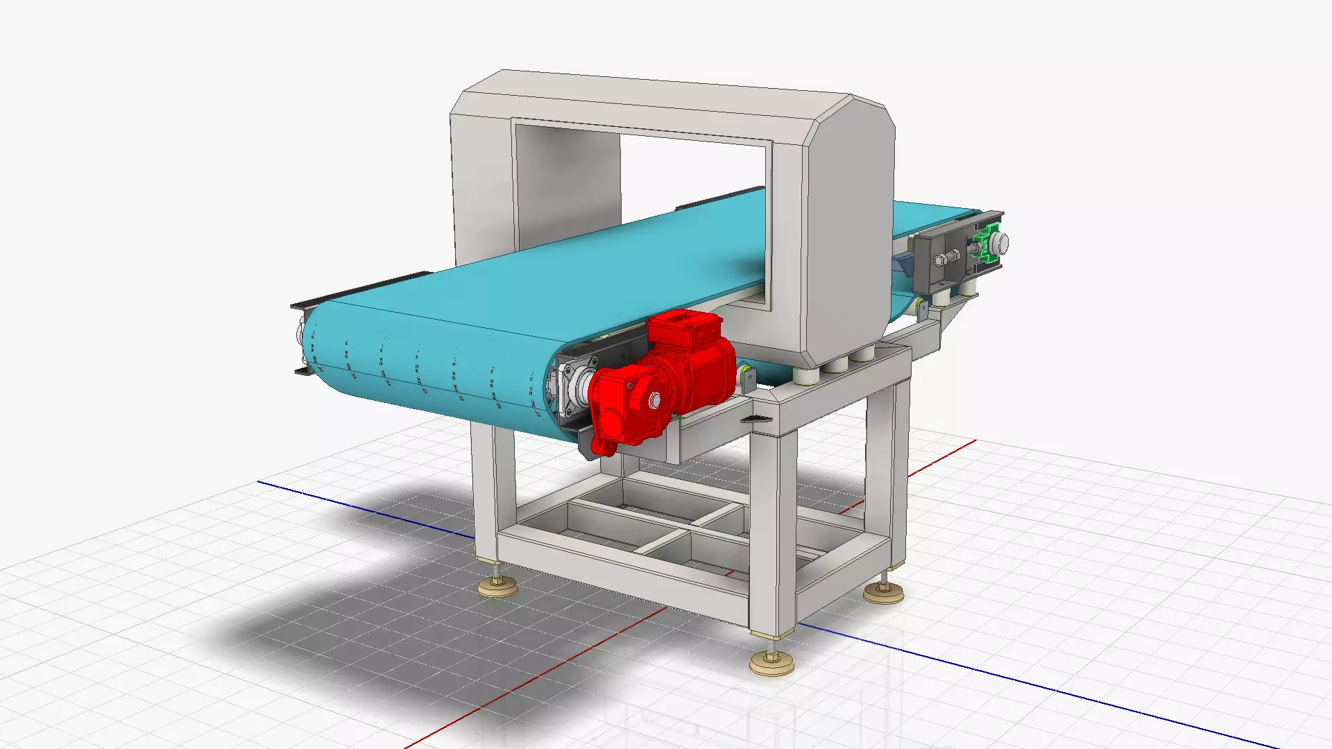 Modular Belt Conveyor 02  Low-poly 3D model_0