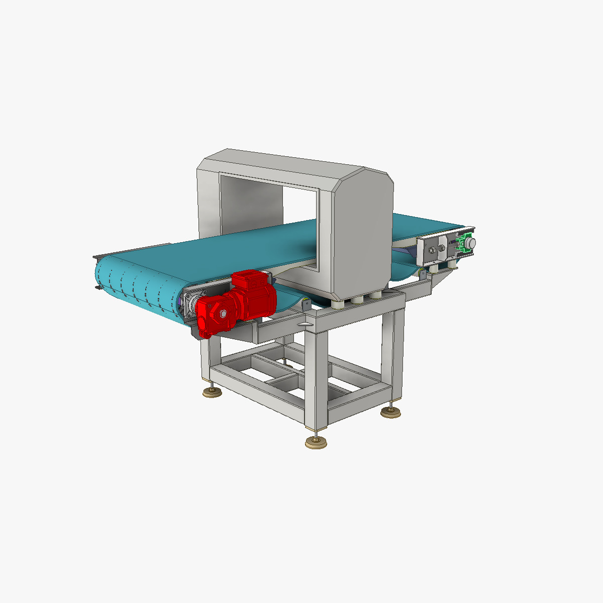 Modular Belt Conveyor 02  Low-poly 3D model_1