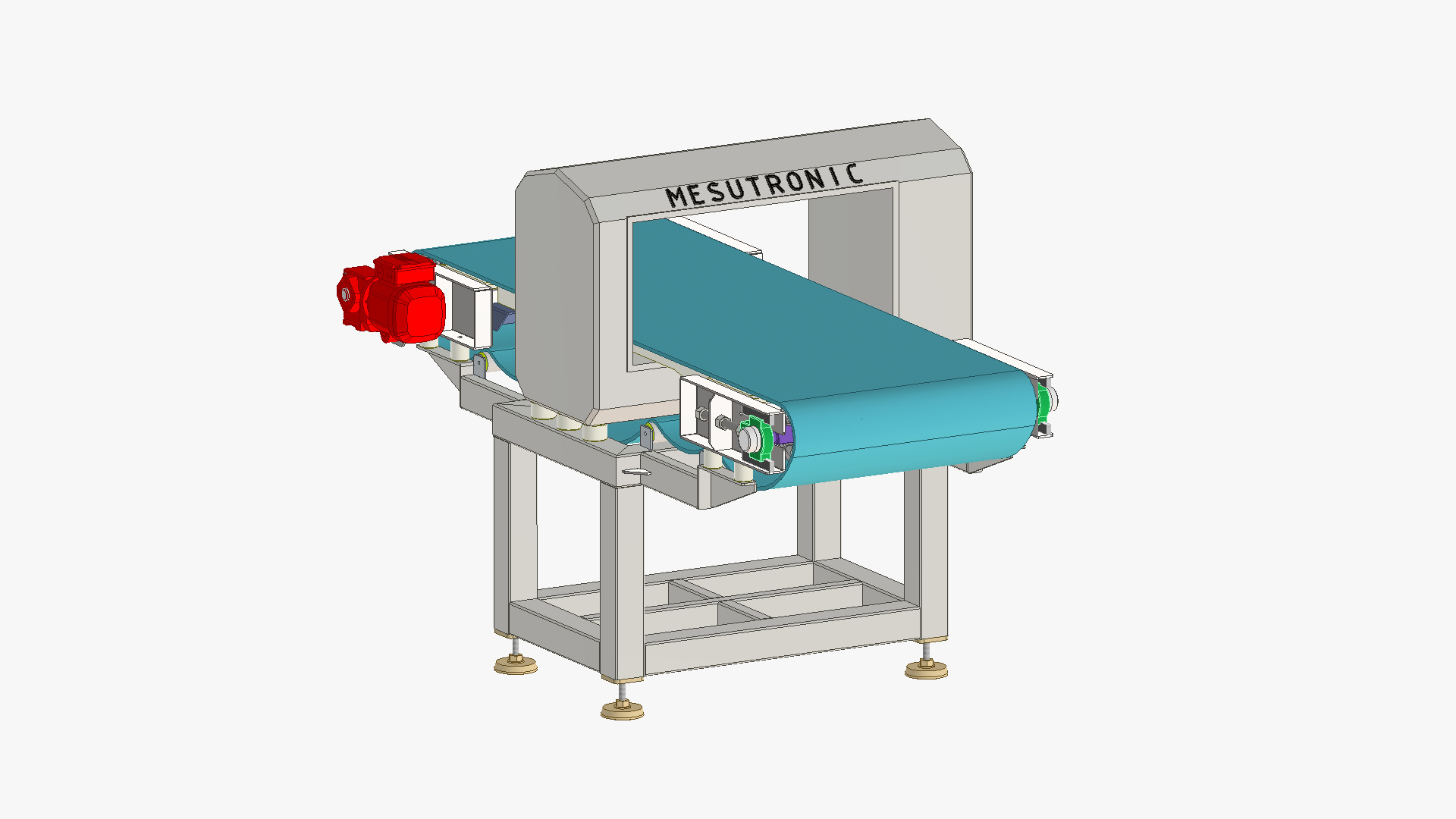 Modular Belt Conveyor 02  Low-poly 3D model_9