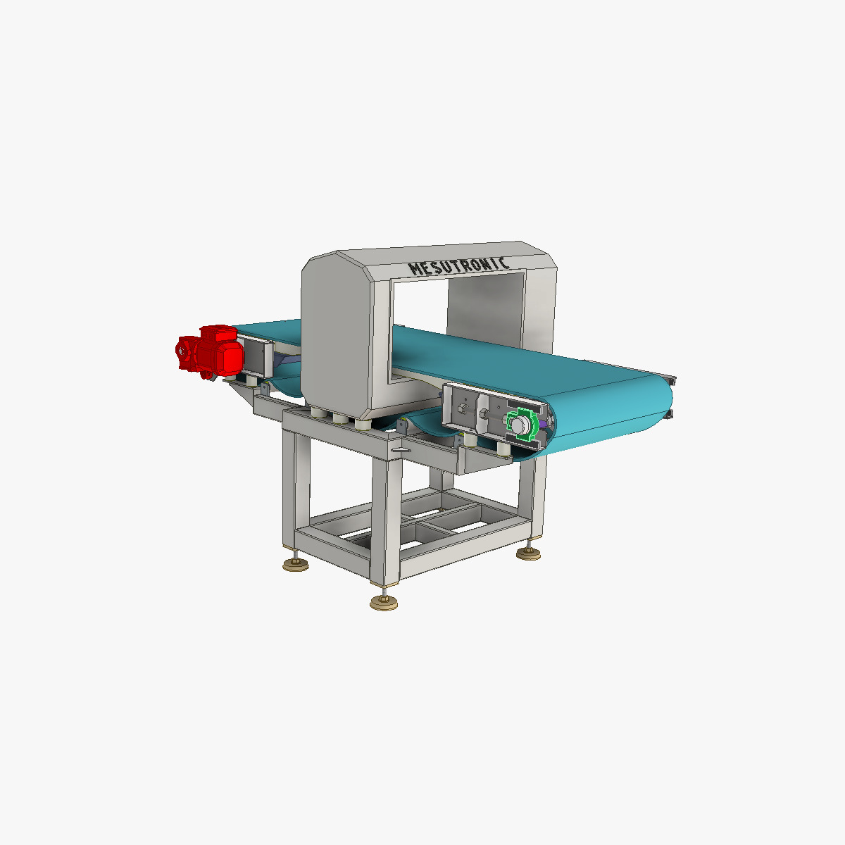 Modular Belt Conveyor 02  Low-poly 3D model_8