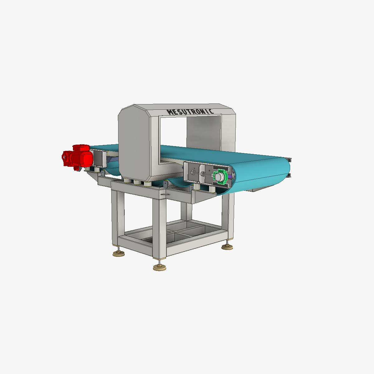 Modular Belt Conveyor 02  Low-poly 3D model_16