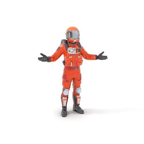 Space Explorer Rigged and Animated Character Model Low-poly 3D model