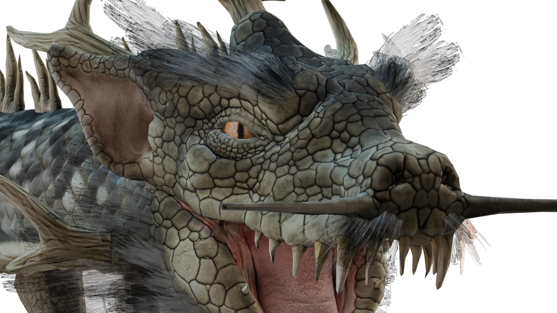 BLACK DRAGON Low-poly 3D model_2