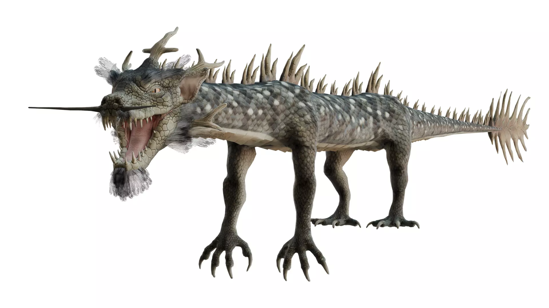 BLACK DRAGON Low-poly 3D model_0