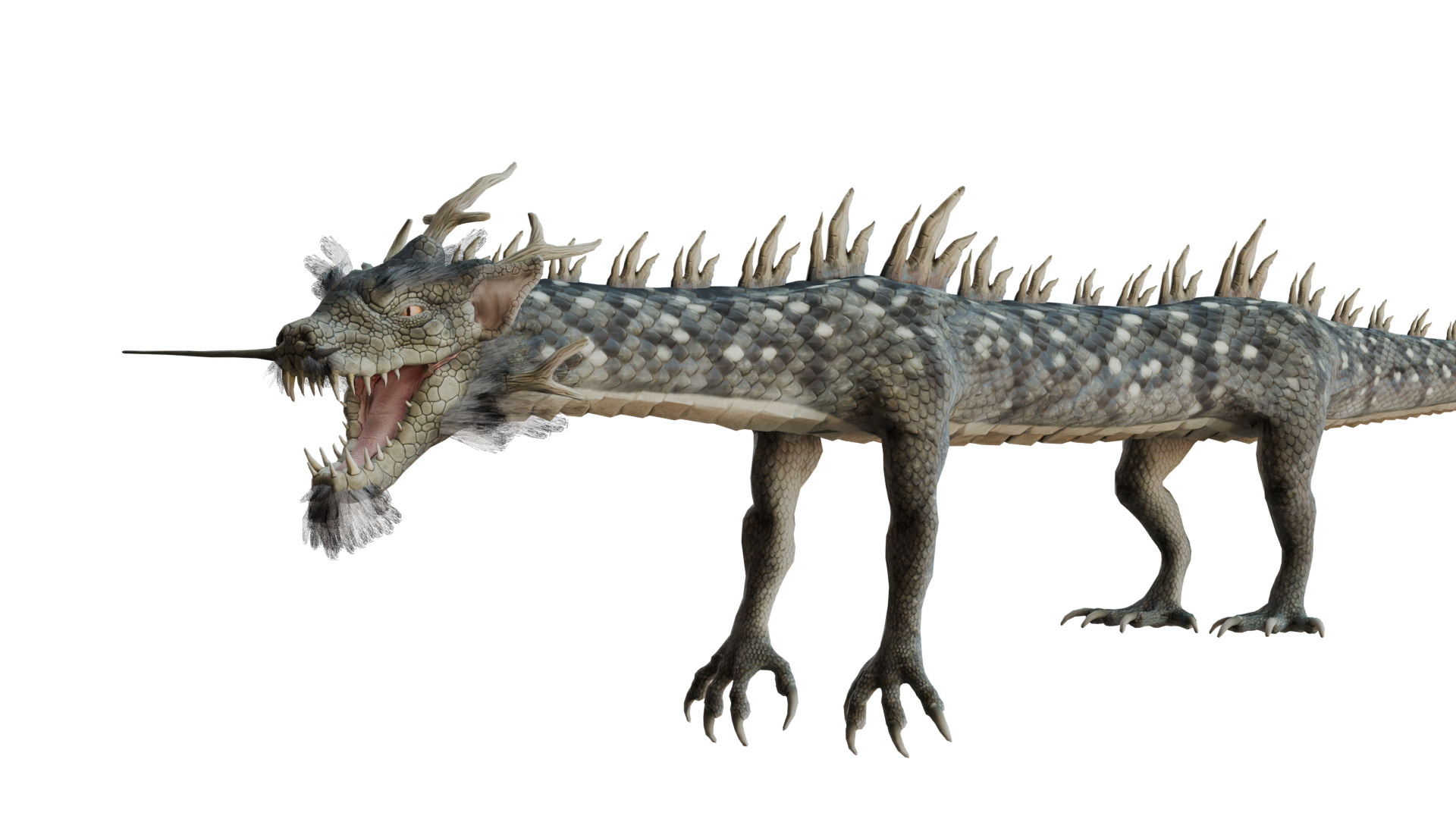 BLACK DRAGON Low-poly 3D model_8