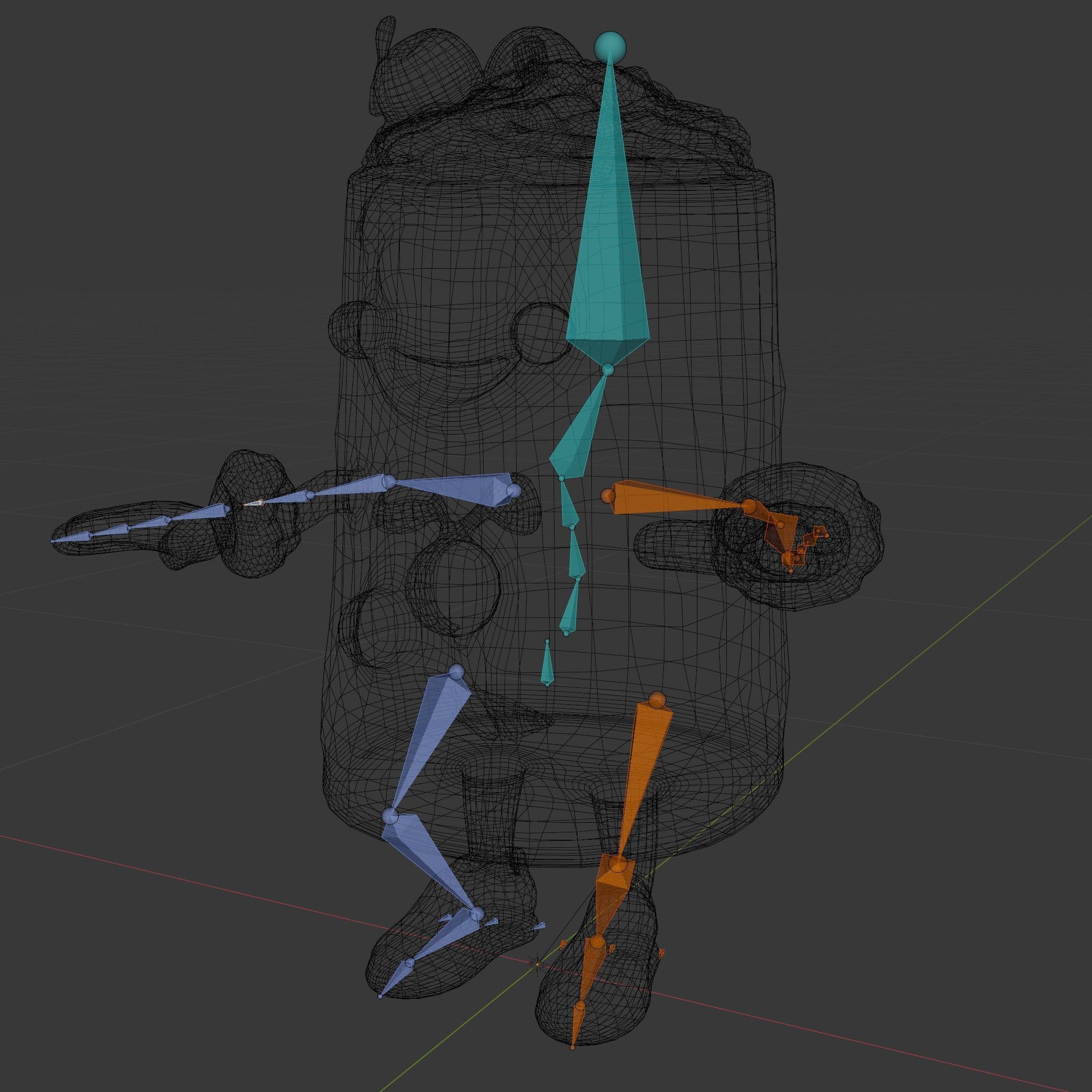 Cheerful Cake Character Rigged and Animated D Model Low-poly 3D model_6